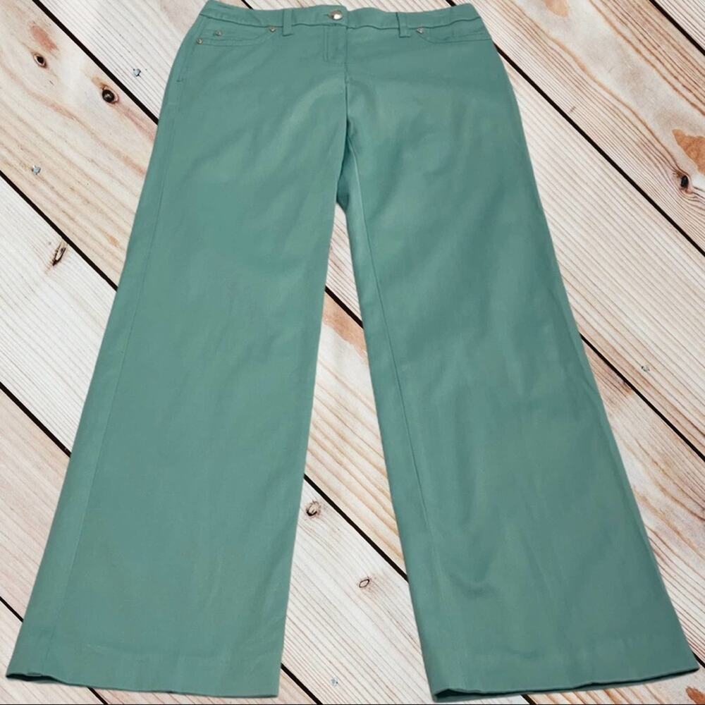ROZ & ALI Womens 6 Mint Green Straight Leg Pant